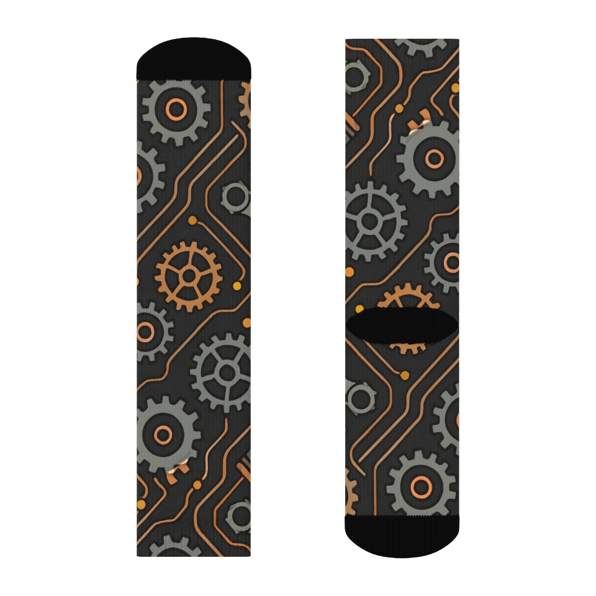 Circuit Gearwave Pattern Mechanical Engineer unique graphic crew socks