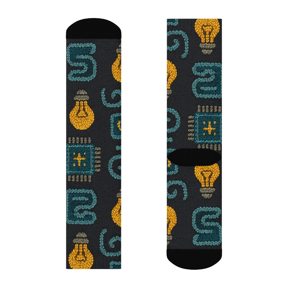 Circuit Quilt Electrician Pattern trendy patterned crew socks