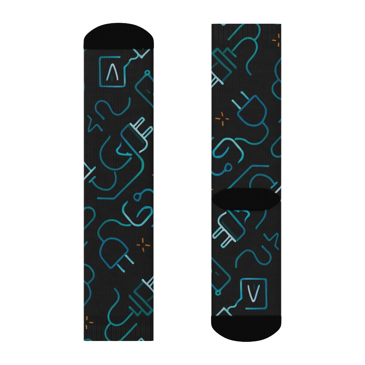 Circuit Teal Tiling, Electrician Edition stylish athletic crew socks