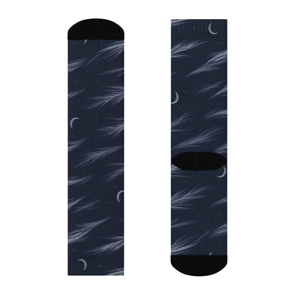Cirrus Streak Array On Midnight trendy patterned crew socks