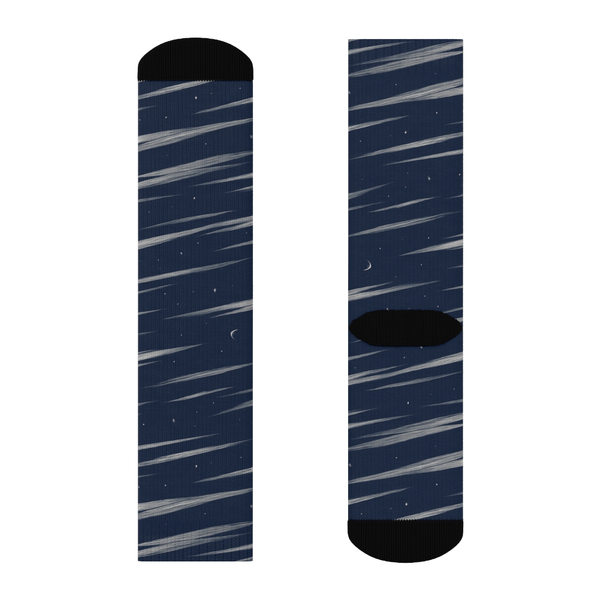 Cirrus Streak Array On Navy Blue personalized crew socks