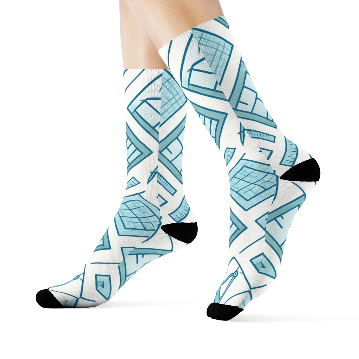 City Blueprint Lattice With Architect Charm soft everyday crew socks