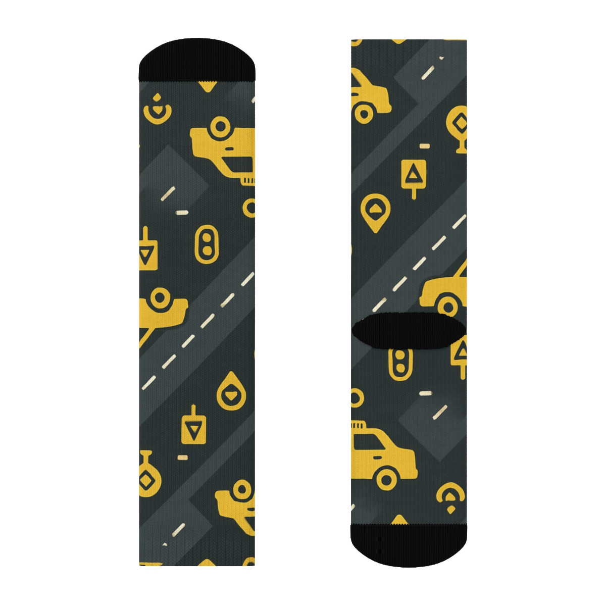 City Map Tessellation For Rideshare Driver comfortable cotton crew socks