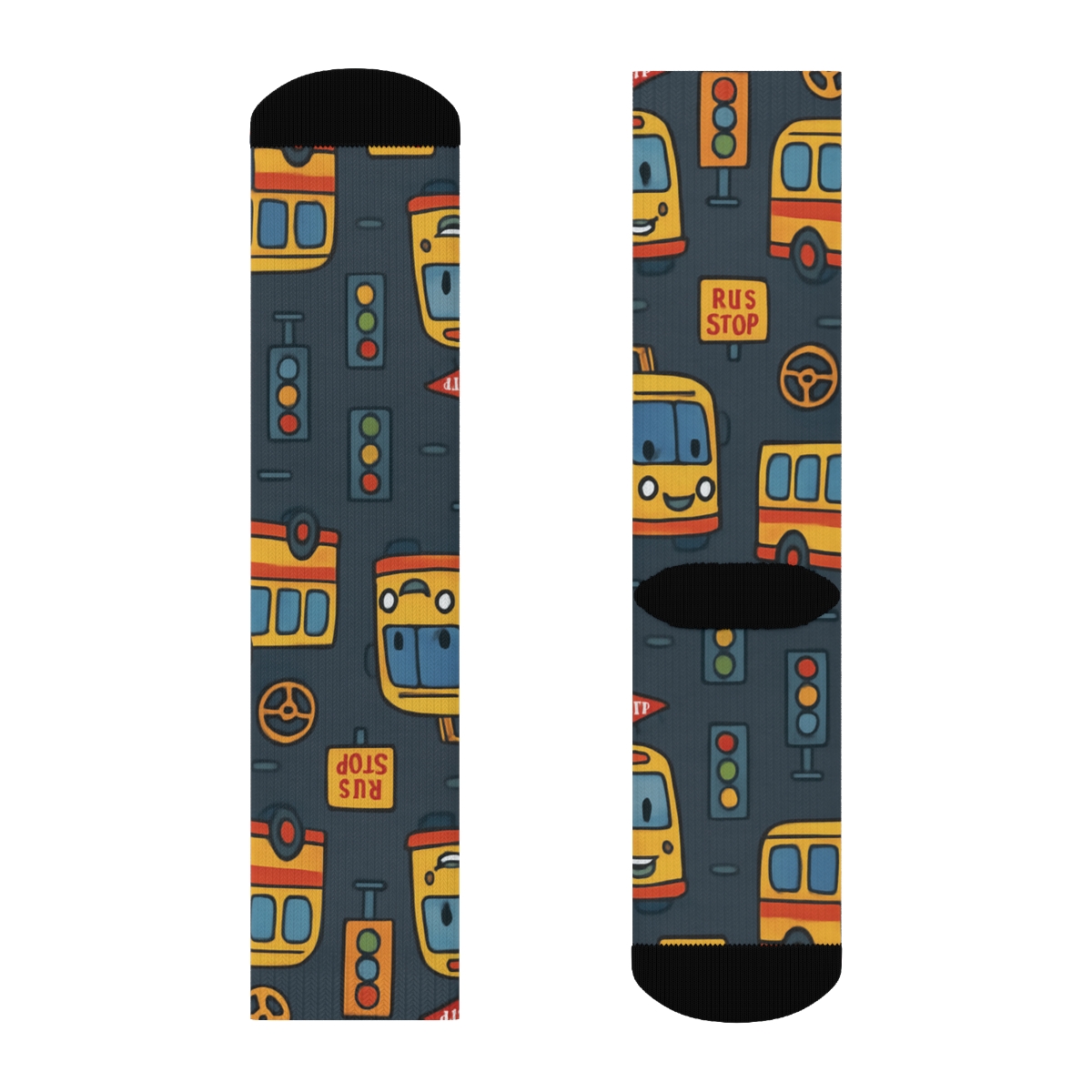 City Route Parade In Bus Driver Style trendy patterned crew socks