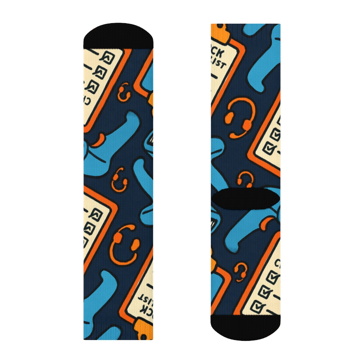 Clipboard Cascade With Store Manager Icons In Navy custom crew socks