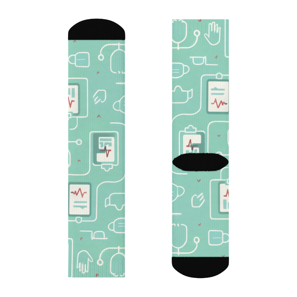 Clipboard Lattice On Mint Background For Everyday Nurse unique graphic crew socks