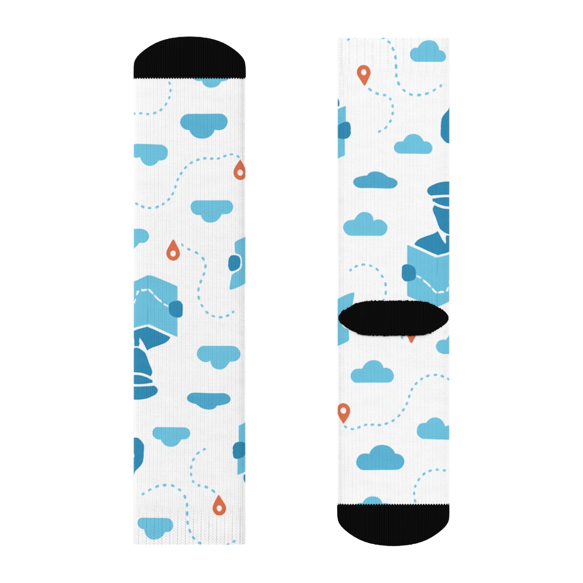 Cloud Chart With Pilot Motif trendy patterned crew socks