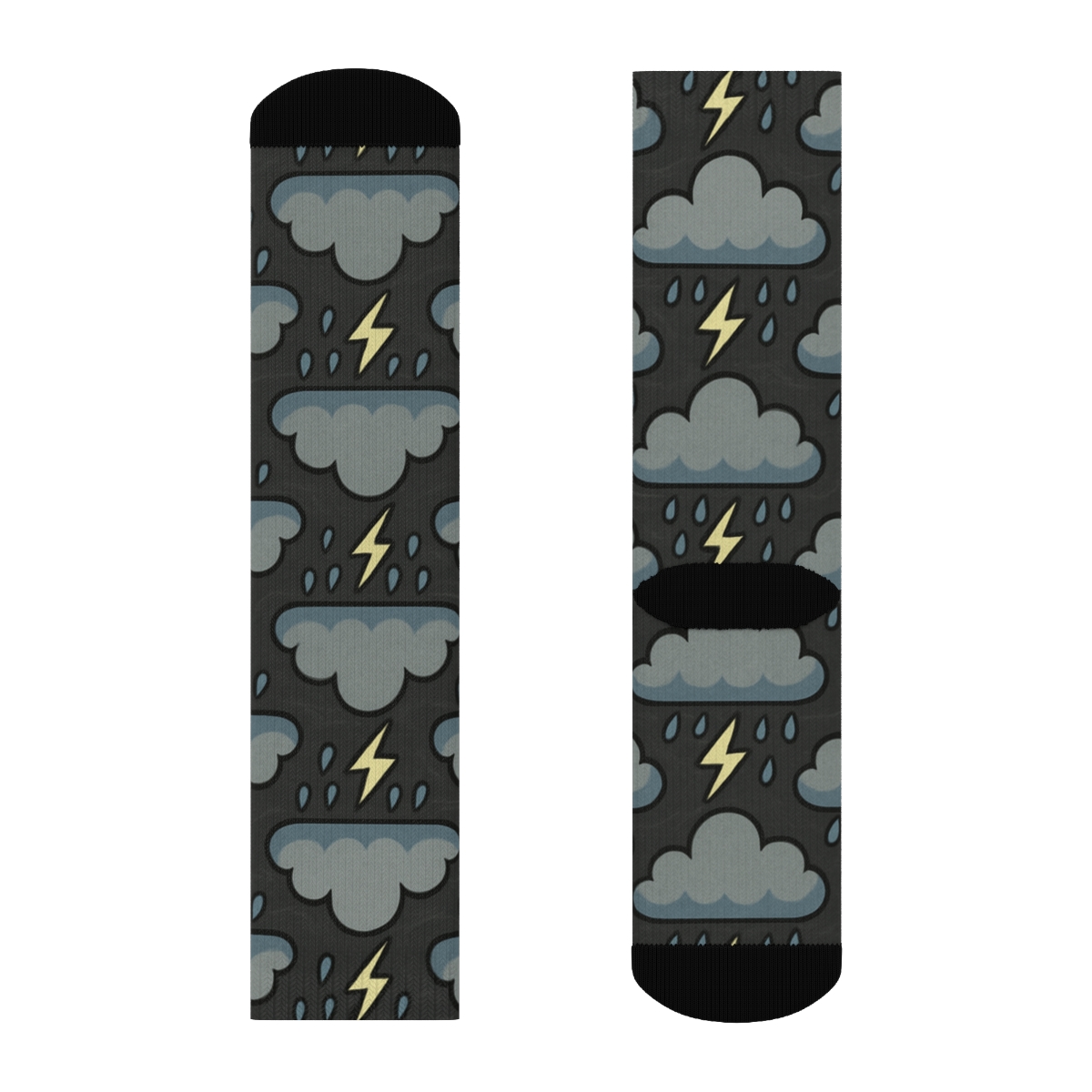 Clouds And Lightning Chevron On Charcoal Field premium sports crew socks