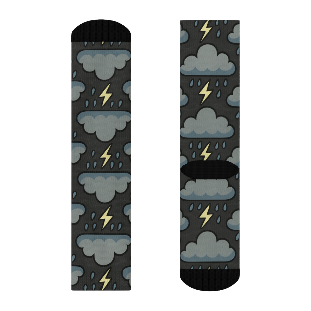 Clouds And Lightning Chevron On Charcoal Field premium sports crew socks