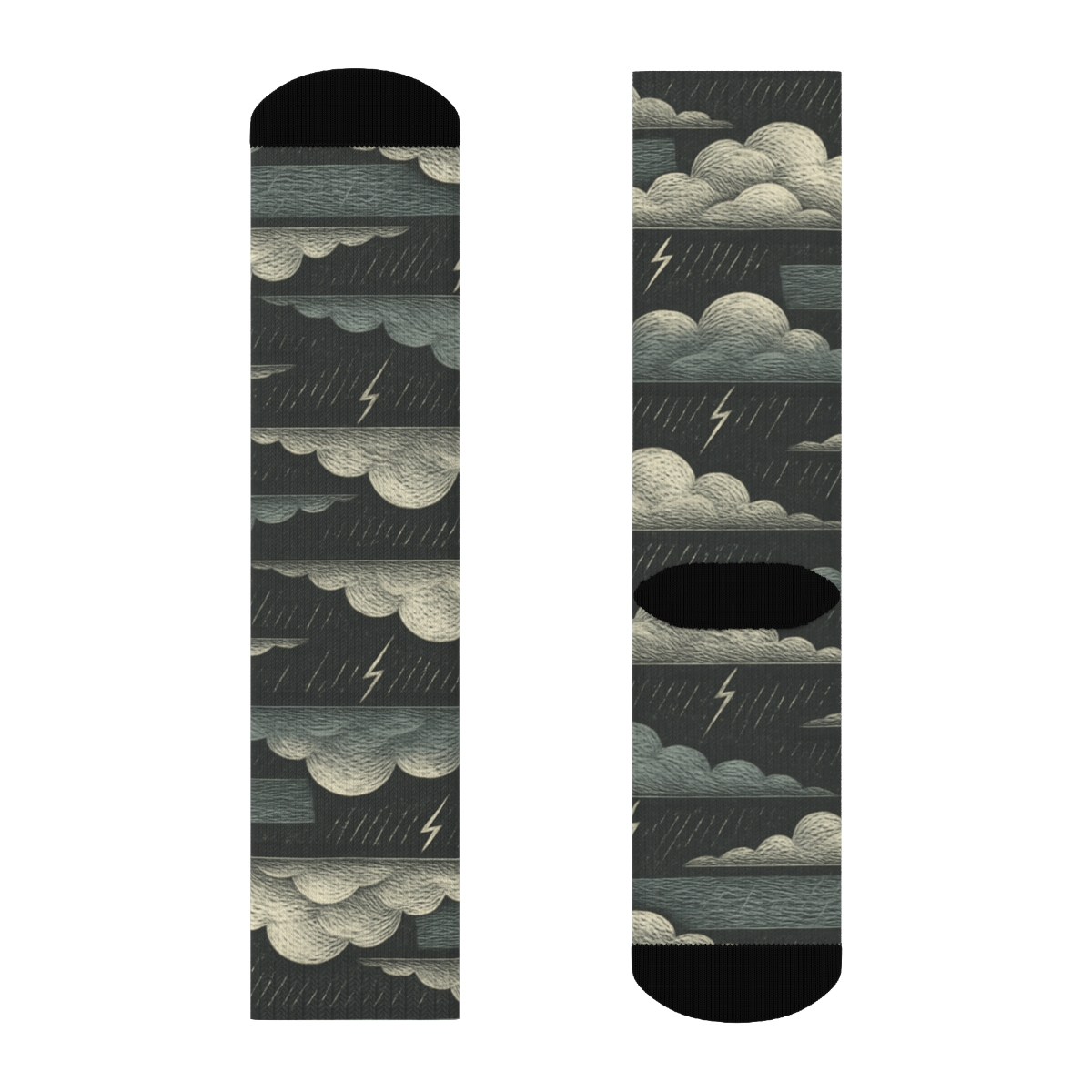 Clouds Stratus Lattice In Storm Gray custom crew socks