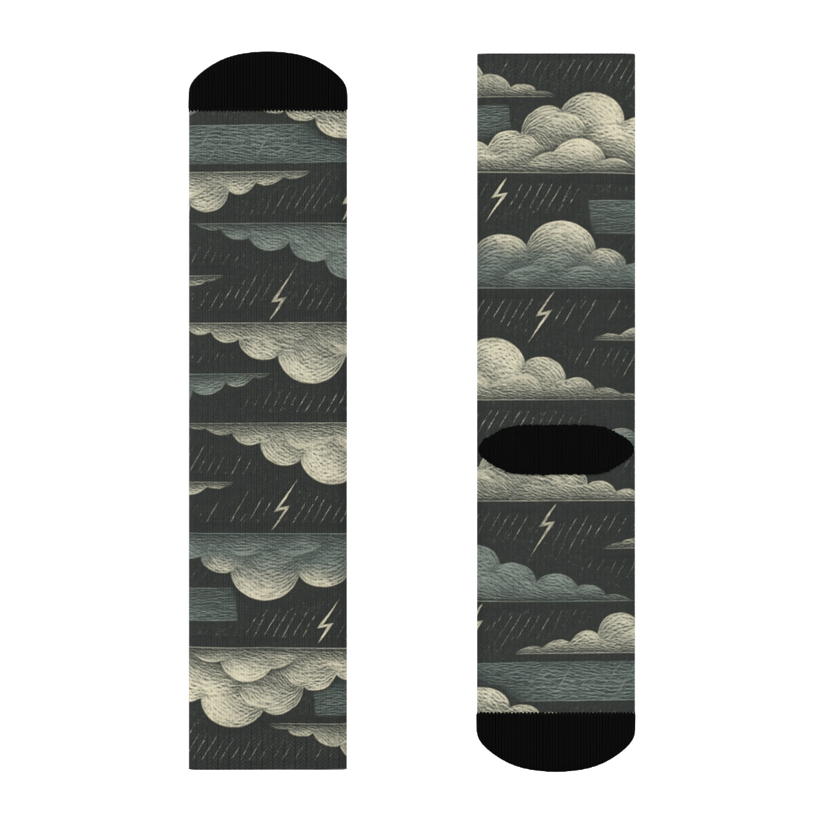 Clouds Stratus Lattice In Storm Gray custom crew socks