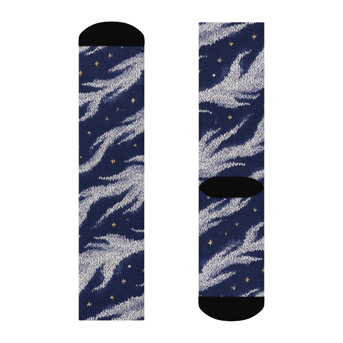Clouds-Woven Cirrus Lattice In Indigo trendy patterned crew socks