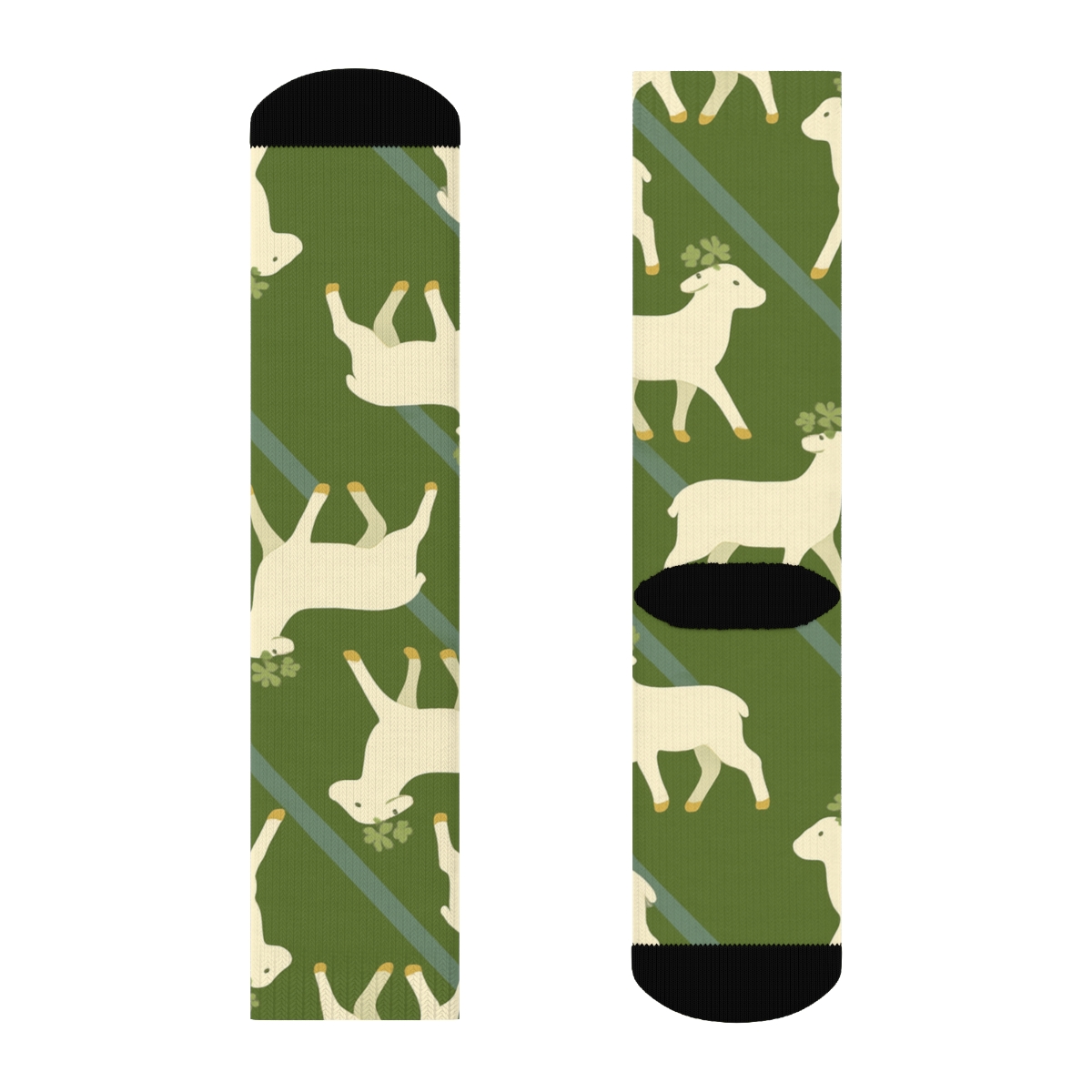 Clover Crowned Flock Pattern Sheep comfortable cotton crew socks