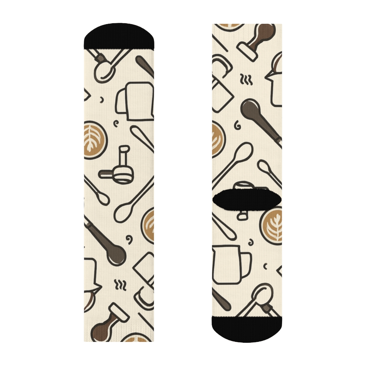 Coffee Tool Lattice With Barista Charm personalized crew socks