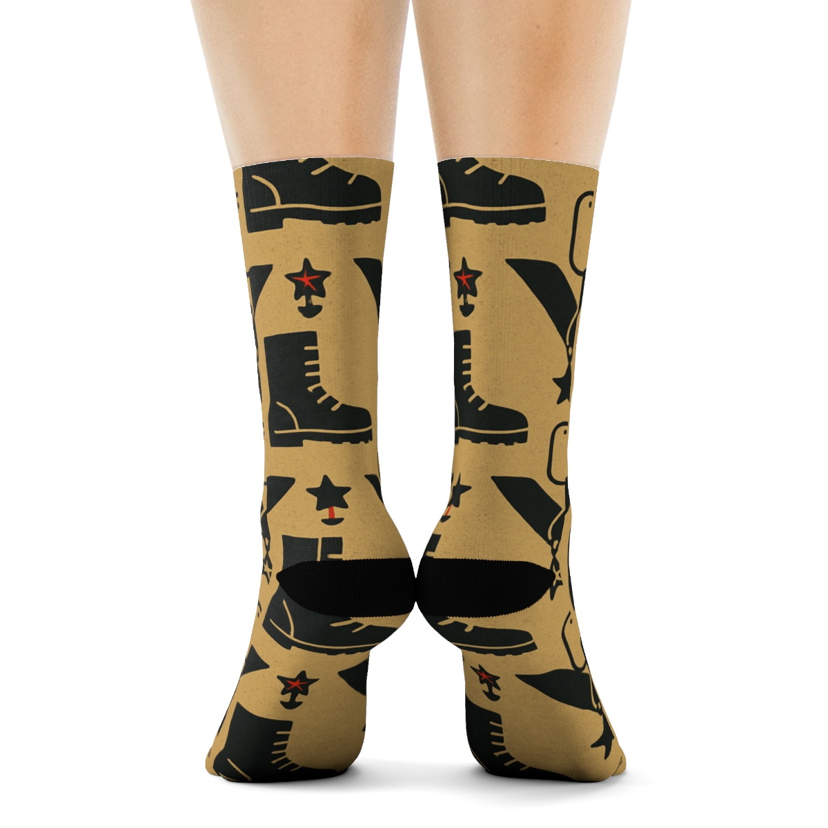 Combat Boot Chevron, Tactical Soldier Grid unique graphic crew socks