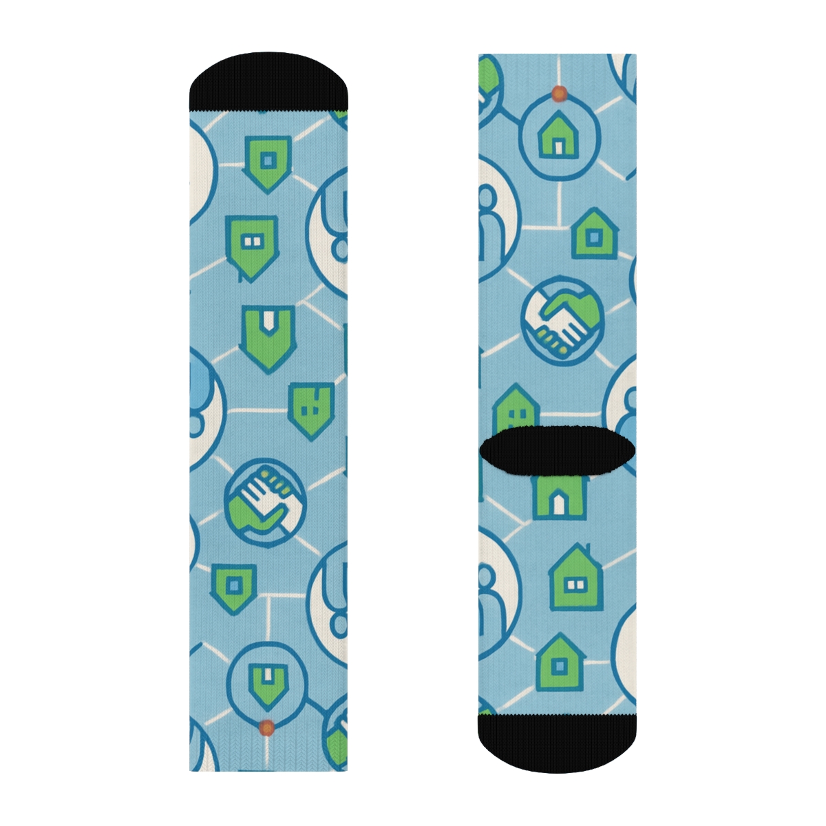 Community Link Lattice With Social Worker Icons personalized crew socks