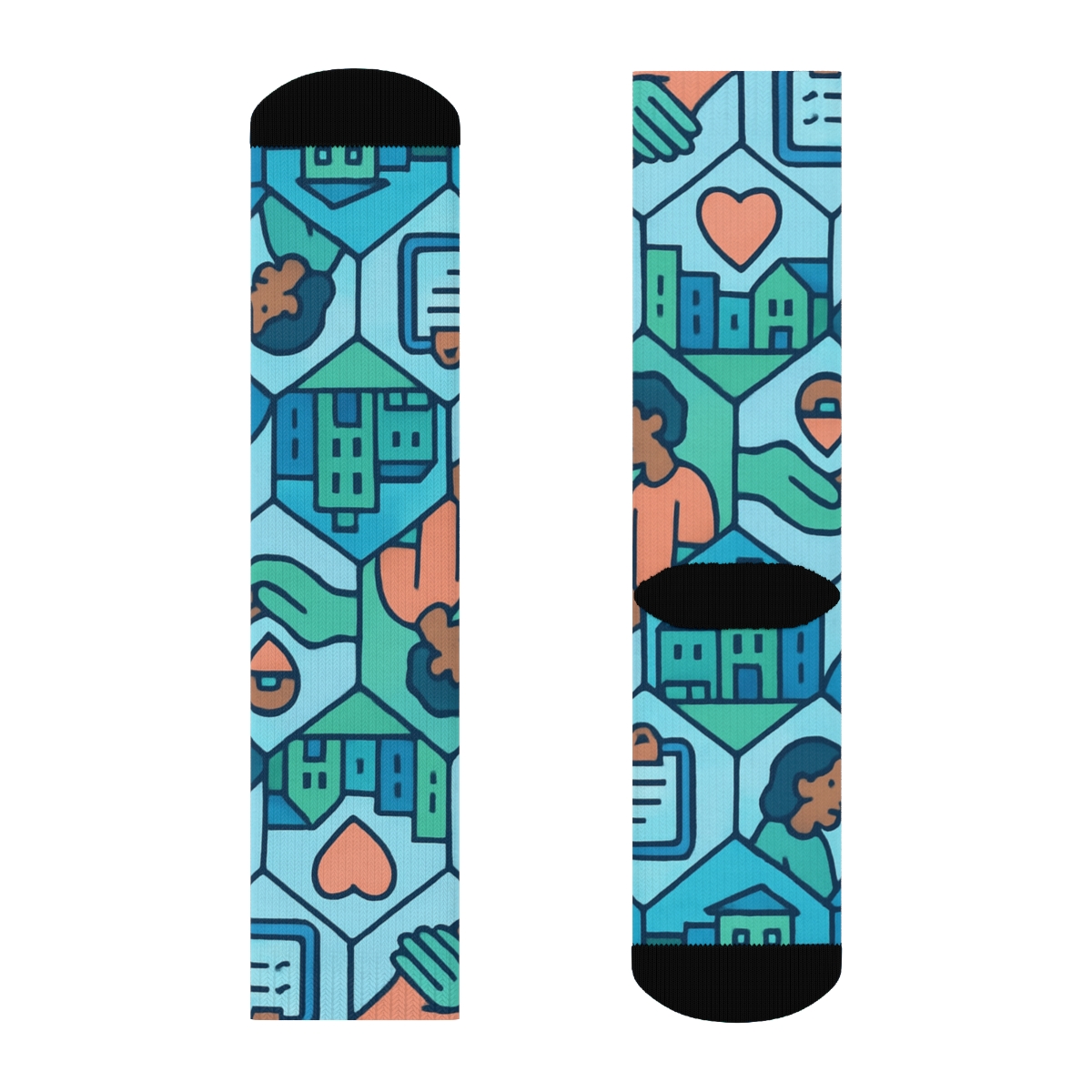 Community Mural Patchwork For Social Worker Pride custom crew socks