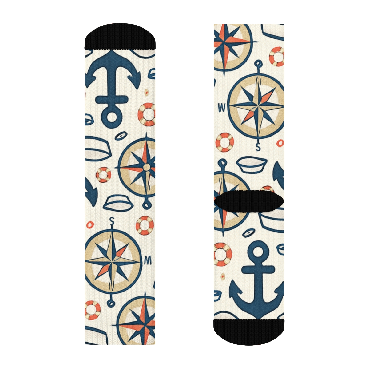 Compass And Anchor Sailor Tessellation custom crew socks