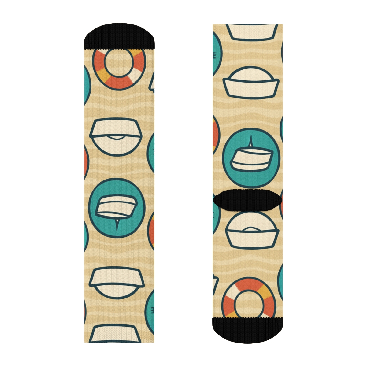 Compass Medallions With Sailor Hat Scatter personalized crew socks