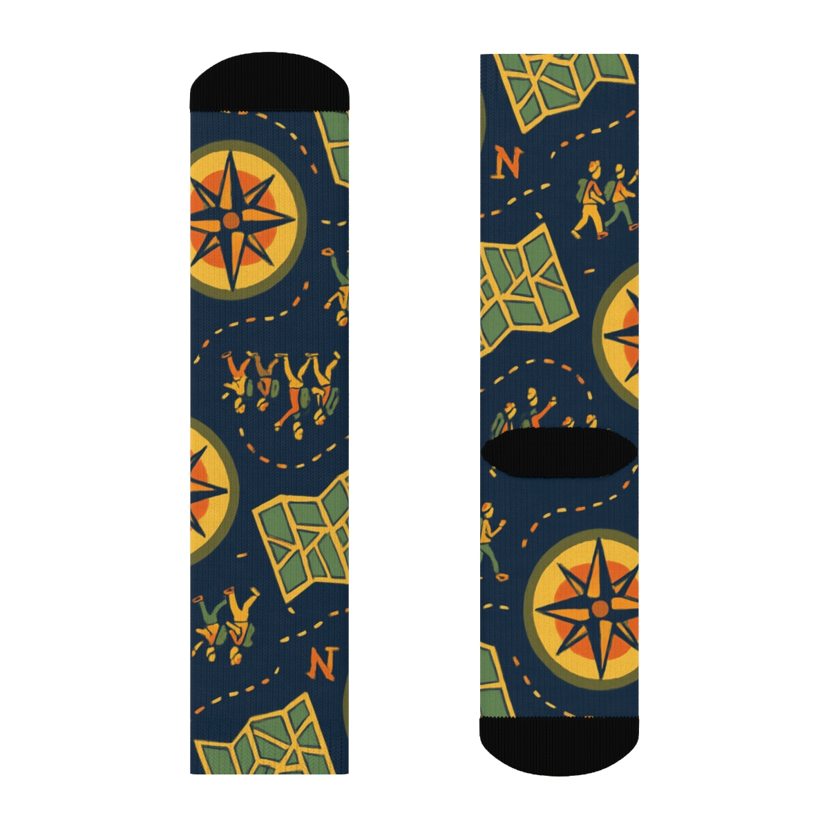 Compass Ribbon Mosaic Tour Guide Edition personalized crew socks