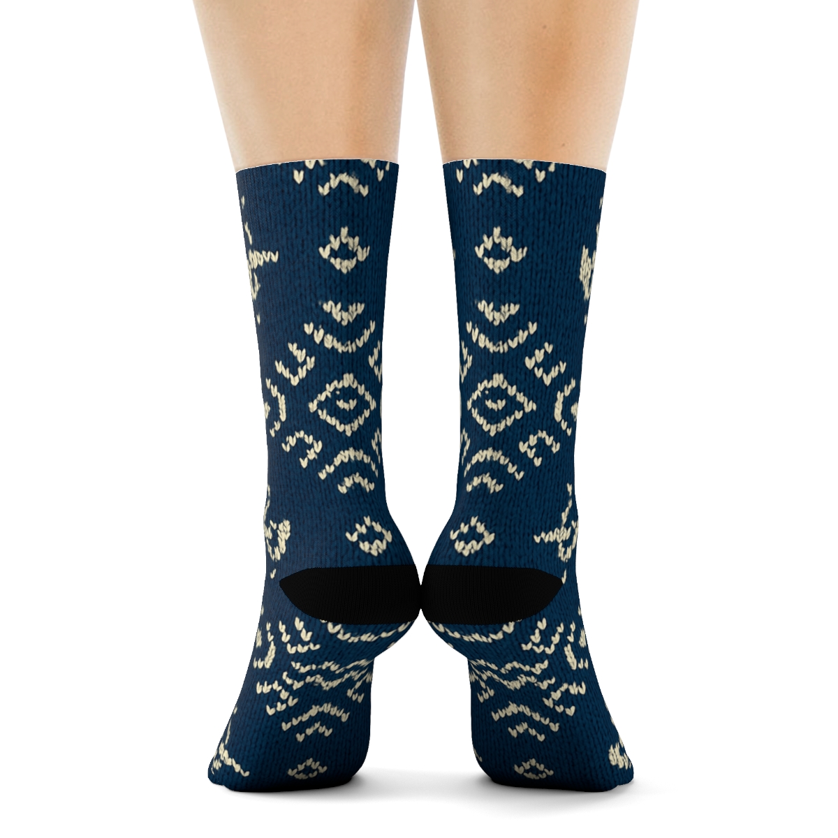 Compass Rose Sailor Knit Illusion personalized crew socks