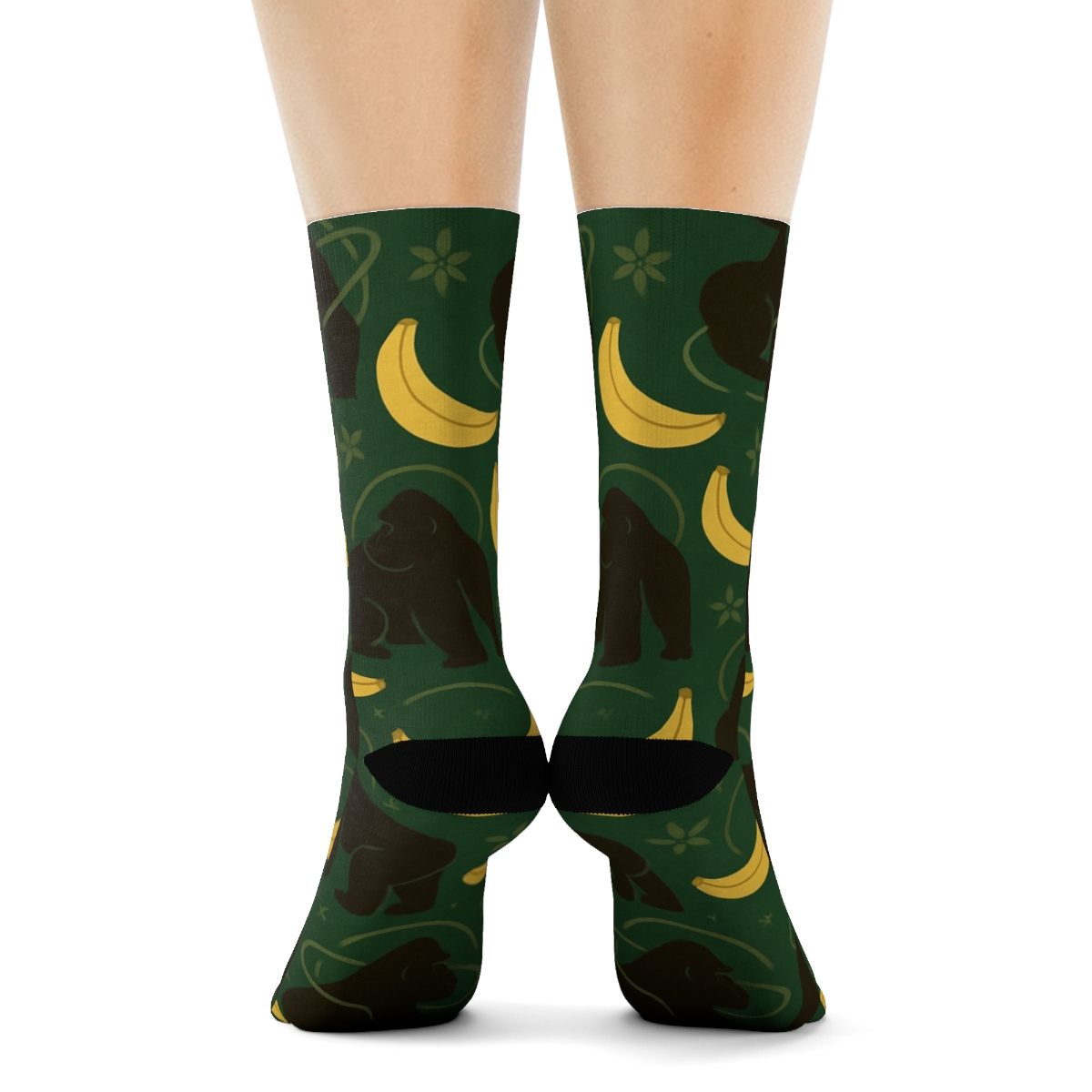 Constellation Grove With Ape Silhouettes trendy patterned crew socks