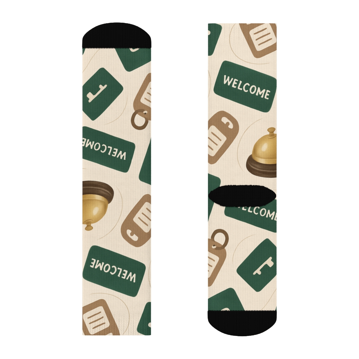 Constellation Of Service Bells Pattern Hotel Receptionist premium sports crew socks