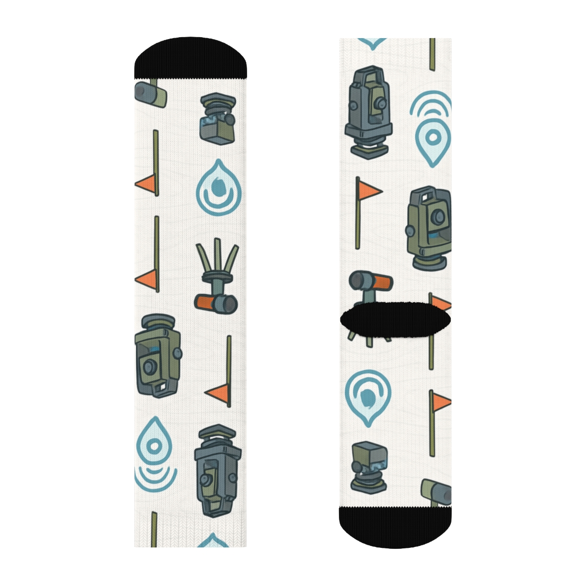 Contour Bandana Grid, Surveyor Edition trendy patterned crew socks