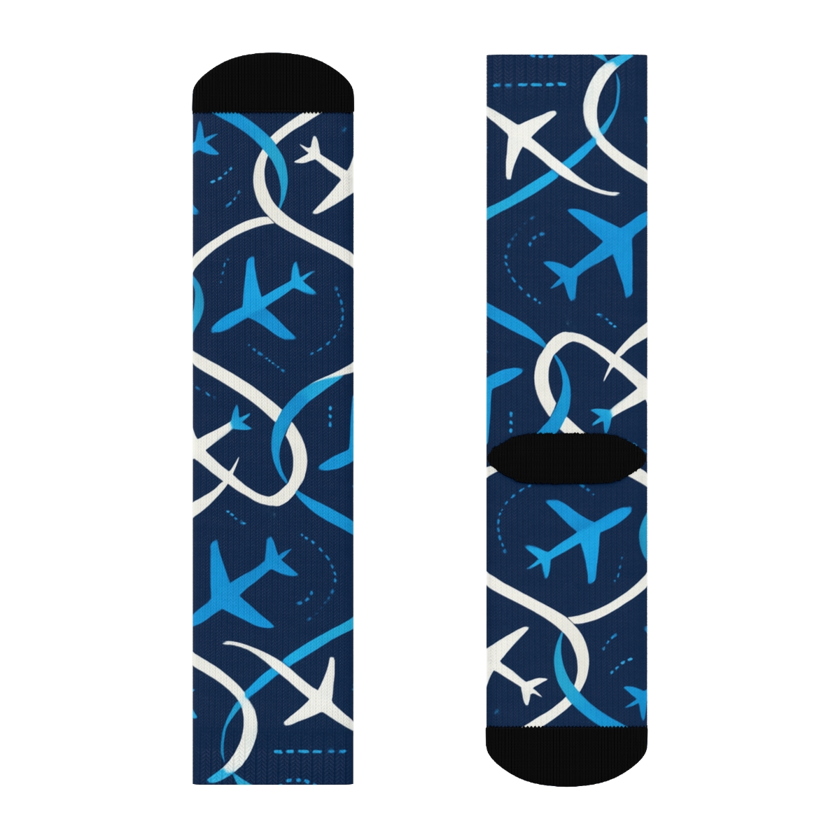 Contrail Ribbon Airplane Tilework personalized crew socks