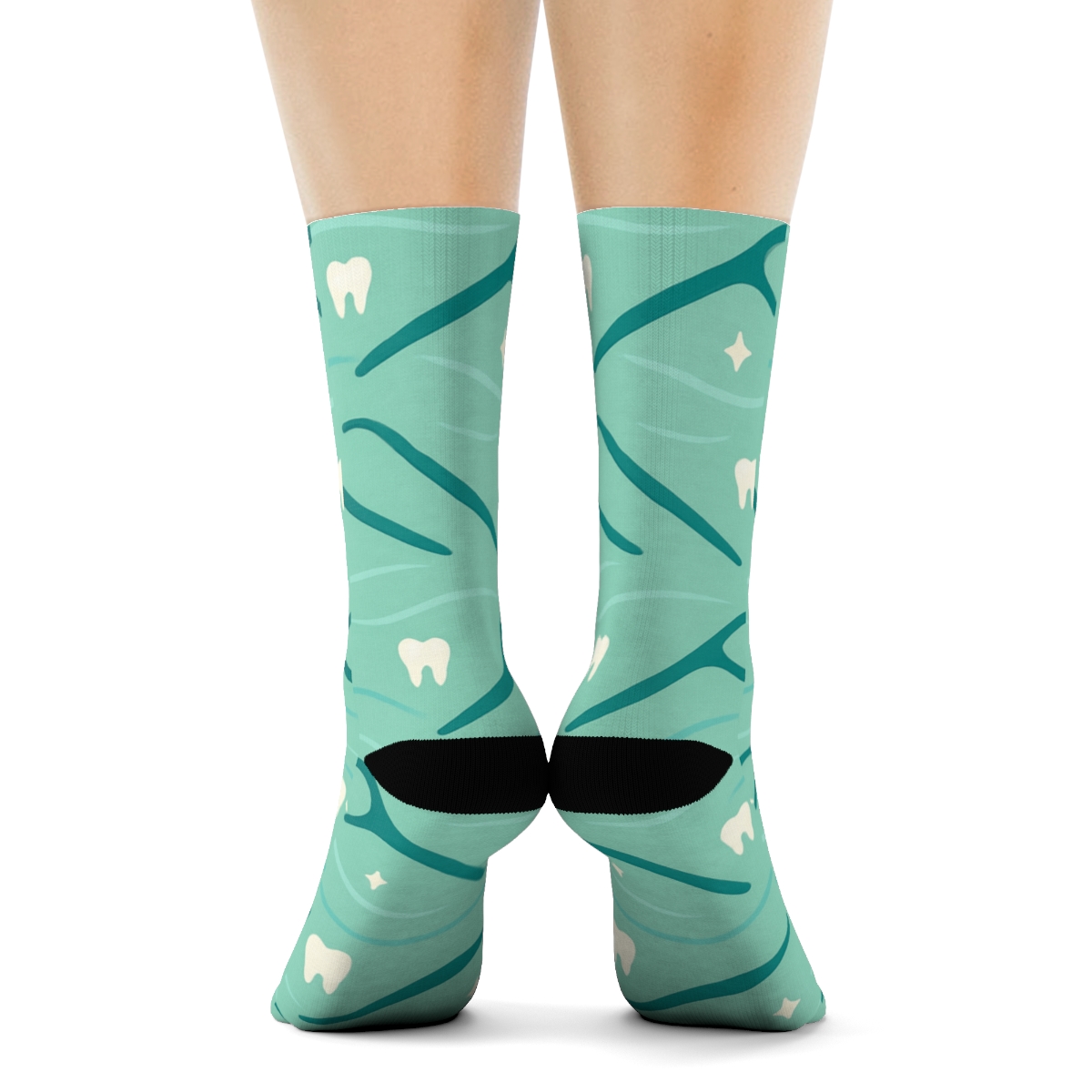 Cosmic Floss Wave Pattern Dentist stylish athletic crew socks