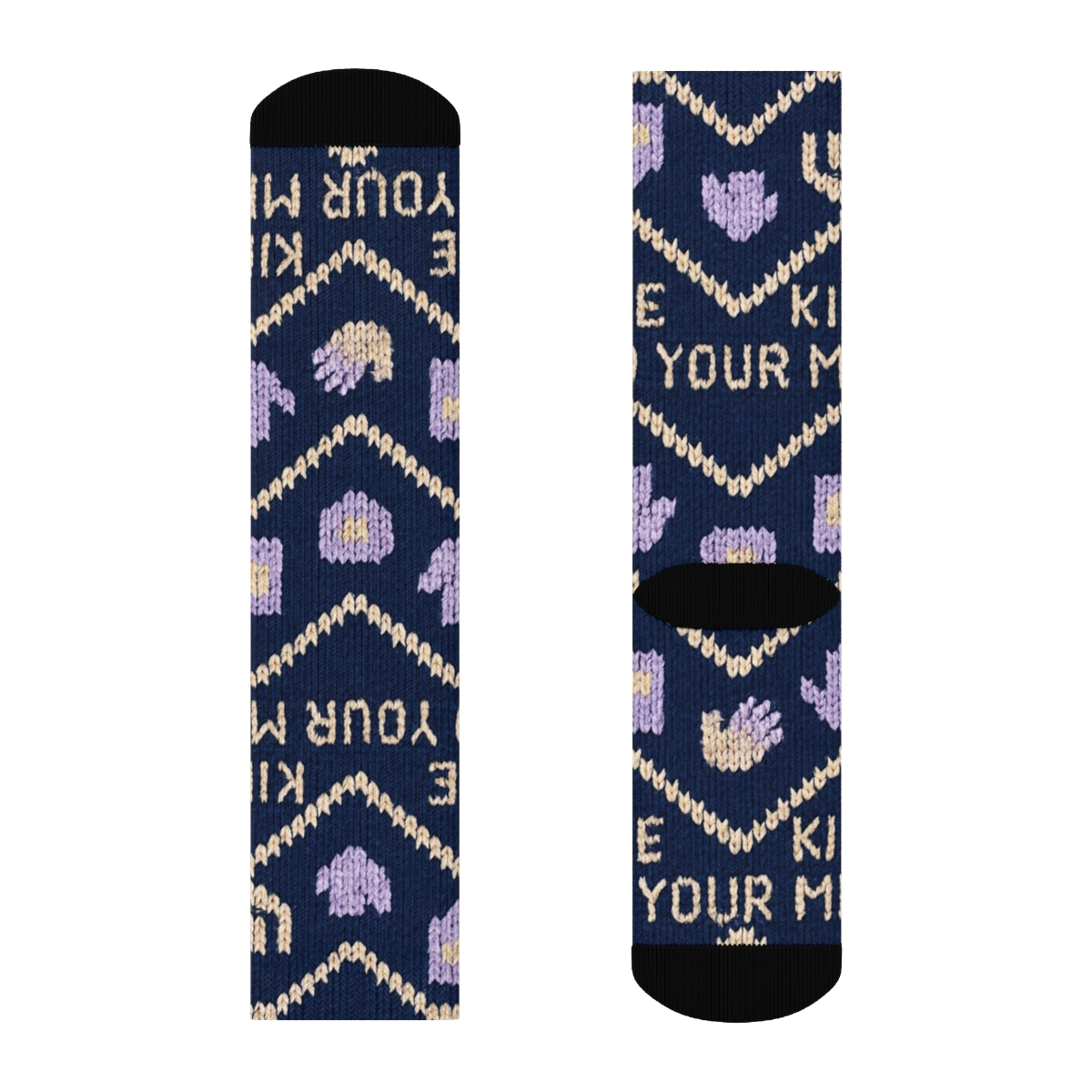 Counselor Knit Illusion Quote Chevron personalized crew socks