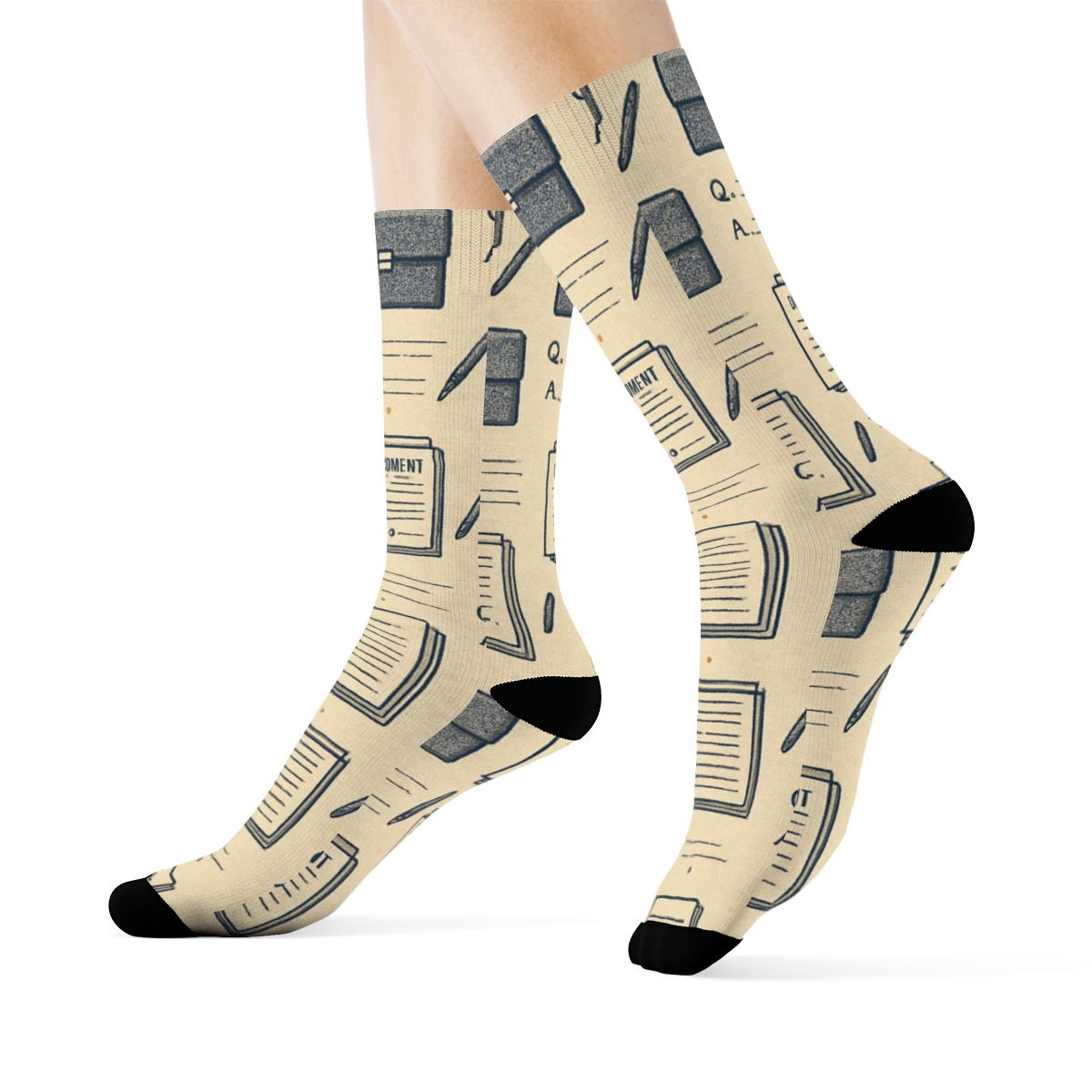 Court Transcript Chevron With Paralegal Motifs stylish athletic crew socksCourt Transcript Chevron with Paralegal Motifs Crew Socks - Image 3