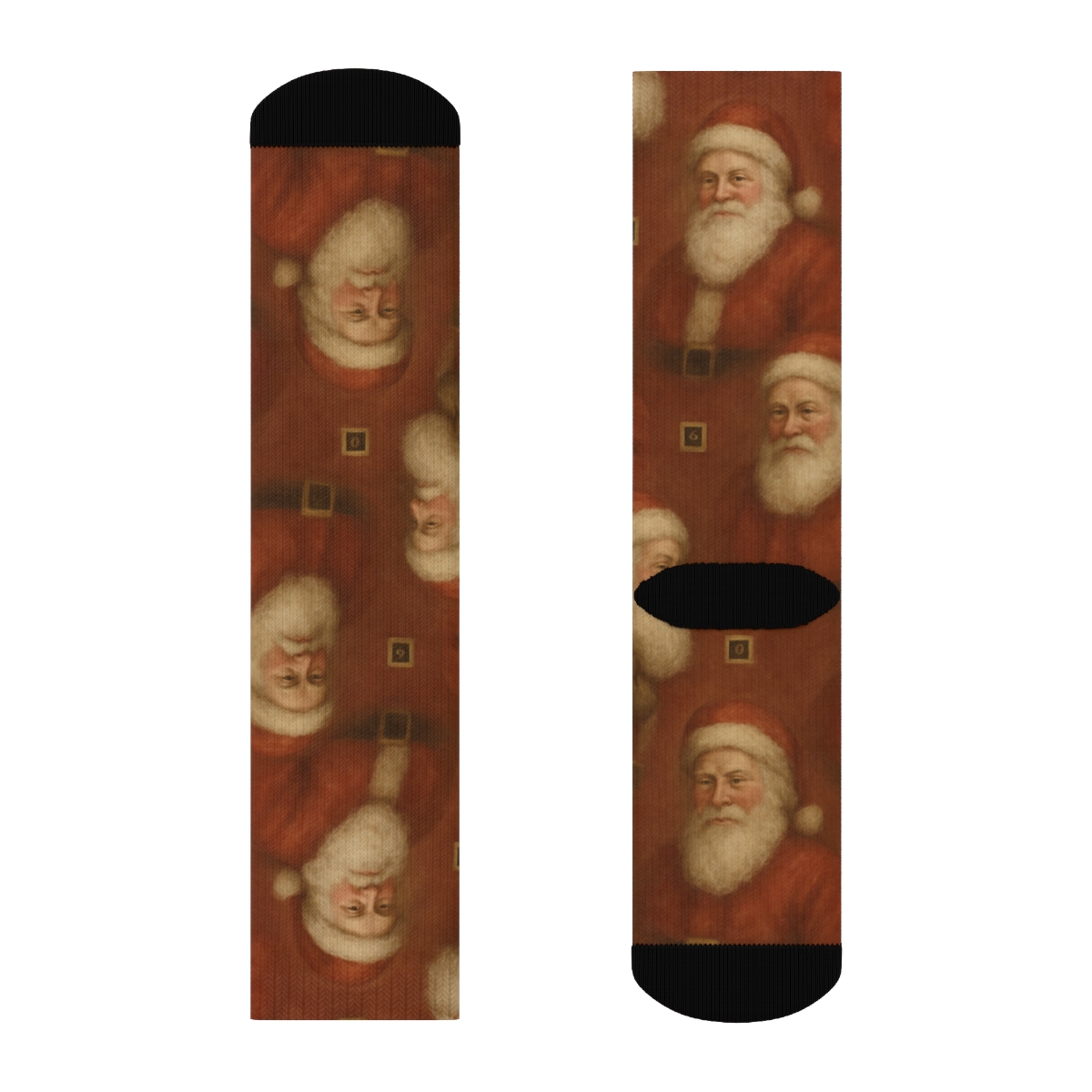 Cozy Painted Santa With Sack Pattern personalized crew socks
