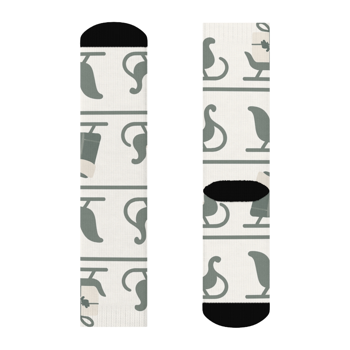Cozy Sleigh Interior Pattern With Runner Motif comfortable cotton crew socks