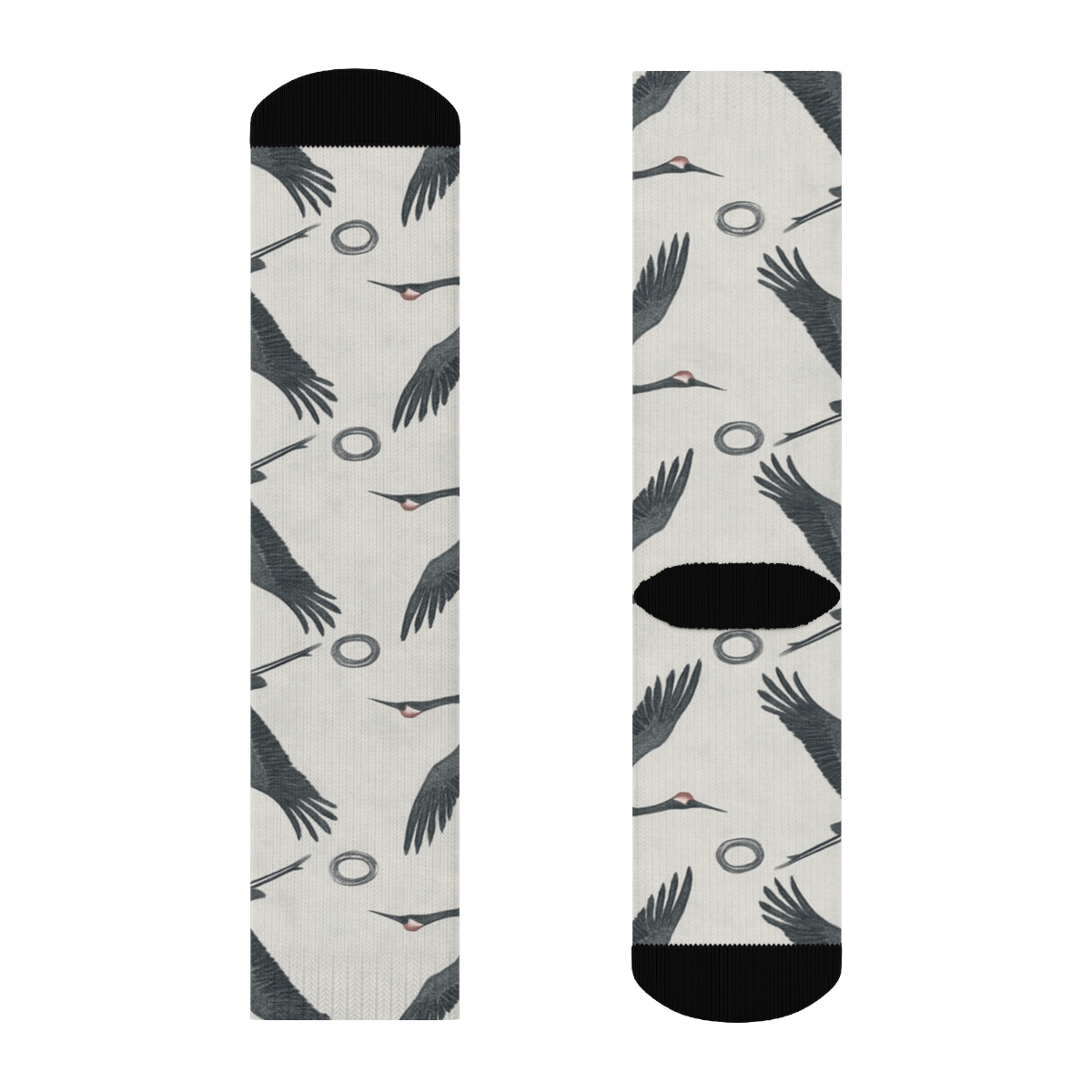 Crane Flight Mirror Array On Mist Gray Background premium sports crew socks