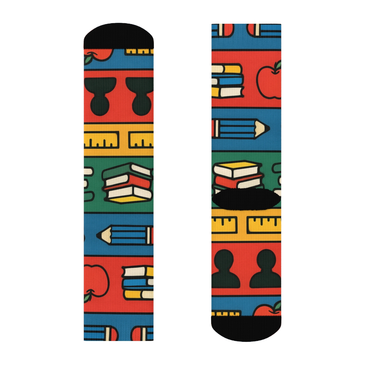 Crayon Bright Supply Bands With Teacher Icons premium sports crew socks
