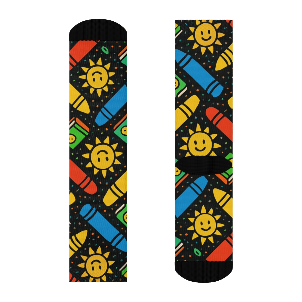 Crayon Chevron For Childcare Worker Uniforms trendy patterned crew socks