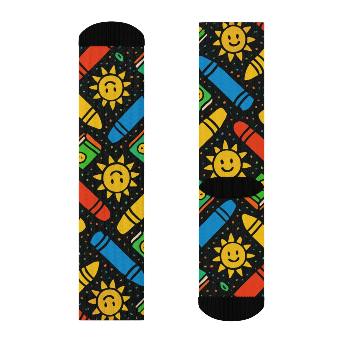 Crayon Chevron For Childcare Worker Uniforms trendy patterned crew socks