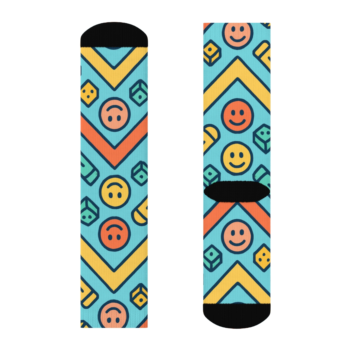 Crayon Chevron On Baby Blue For Childcare Worker unique graphic crew socks