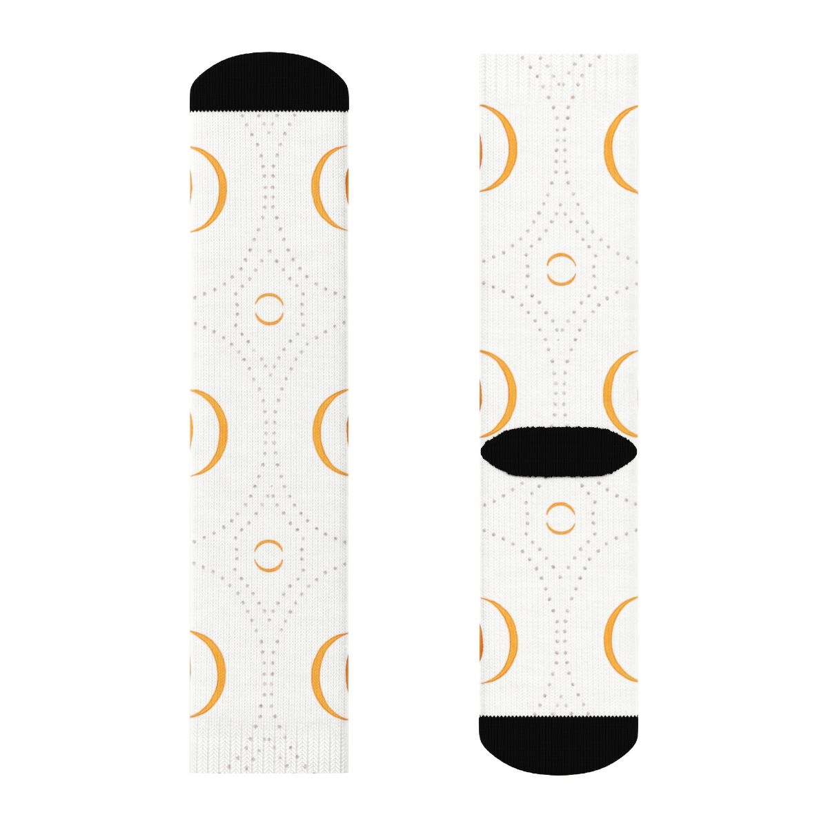 Crescent Moon Pumpkin Halo On White Background premium sports crew socks