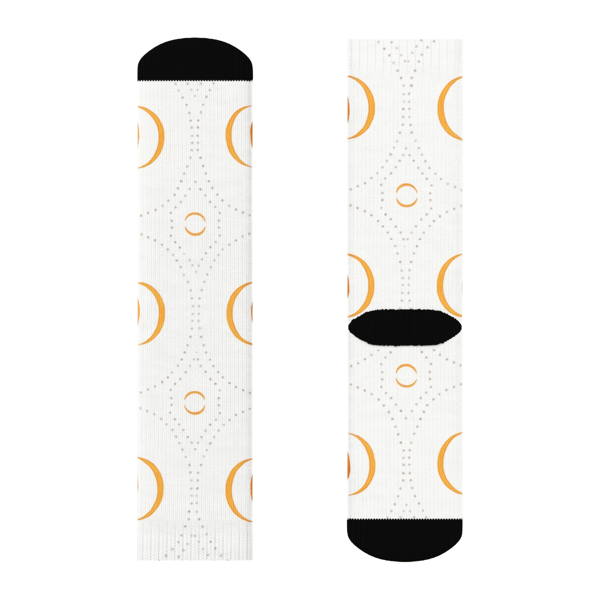 Crescent Moon Pumpkin Halo On White Background premium sports crew socks