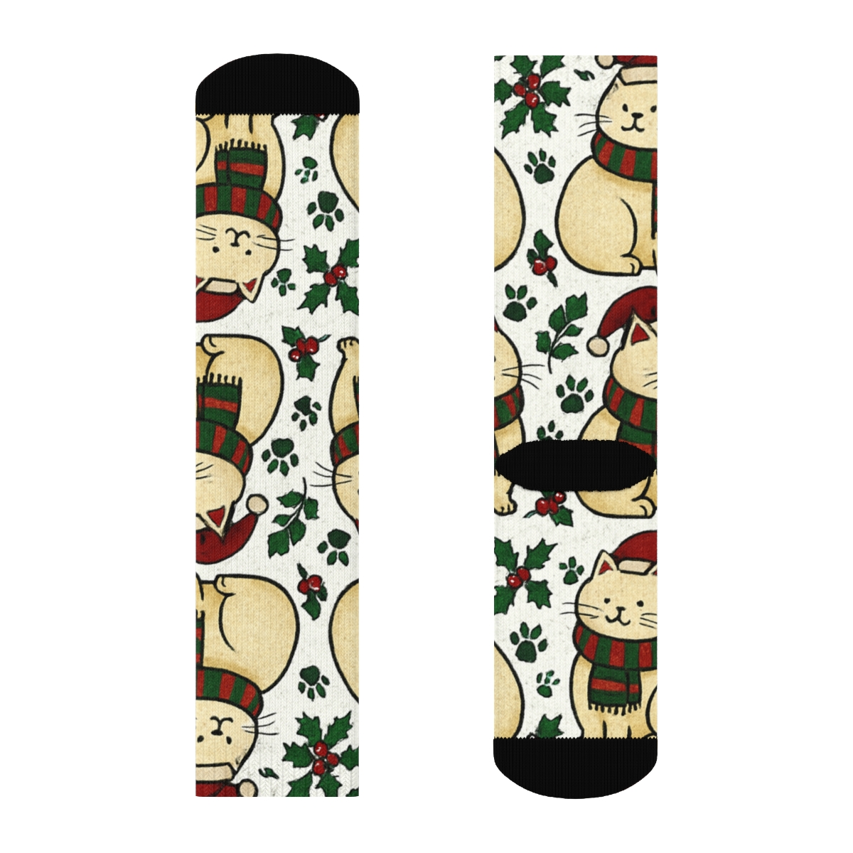 Crimson Carol Cats Grid soft everyday crew socks