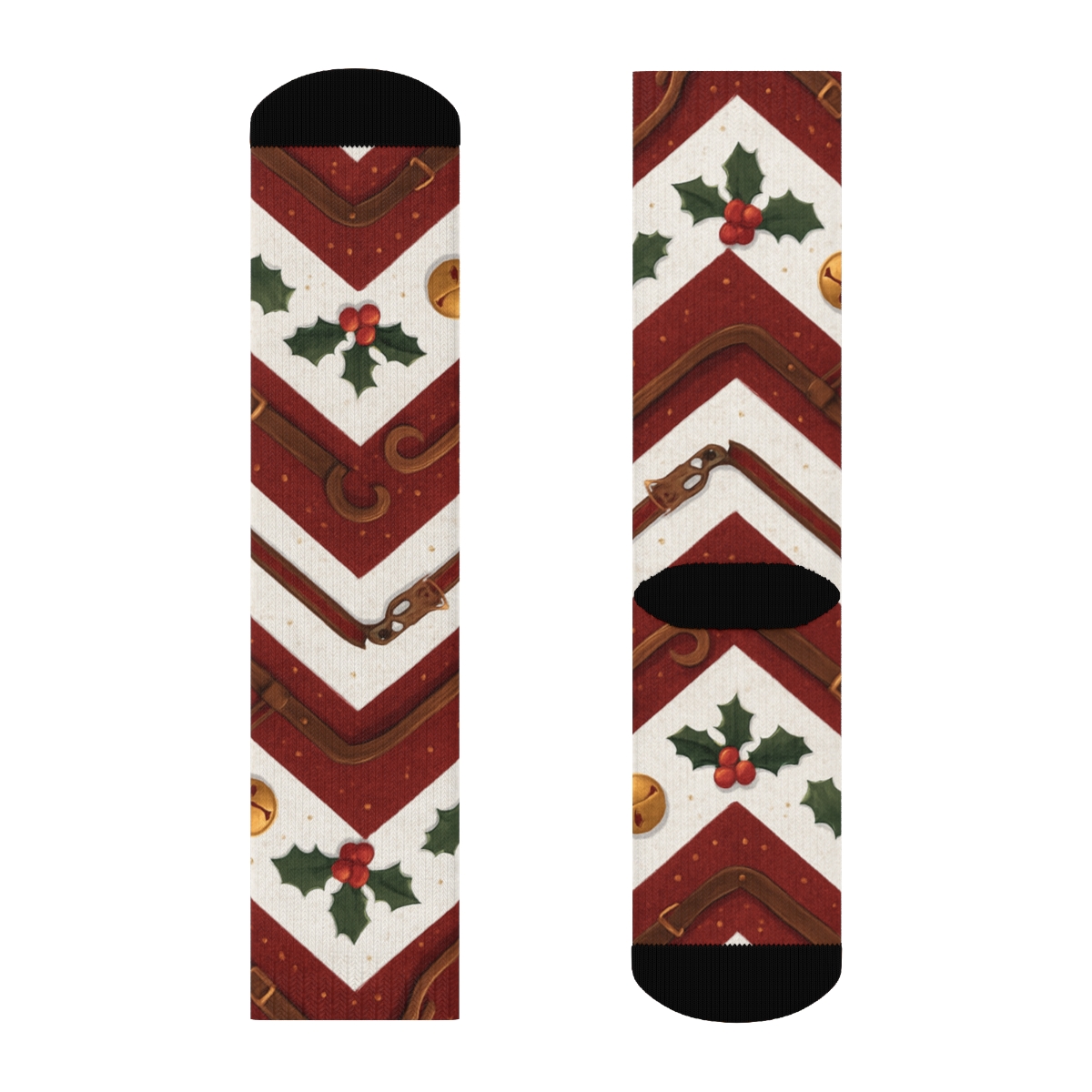Crimson Crafted Runner-Sleigh Track Chevron custom crew socks