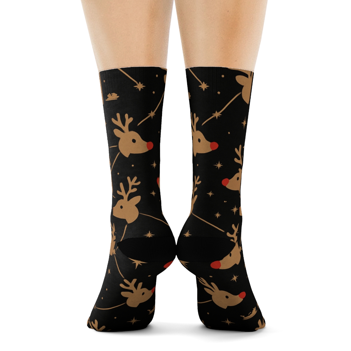 Crimson Nose Constellation Rudolph unique graphic crew socks