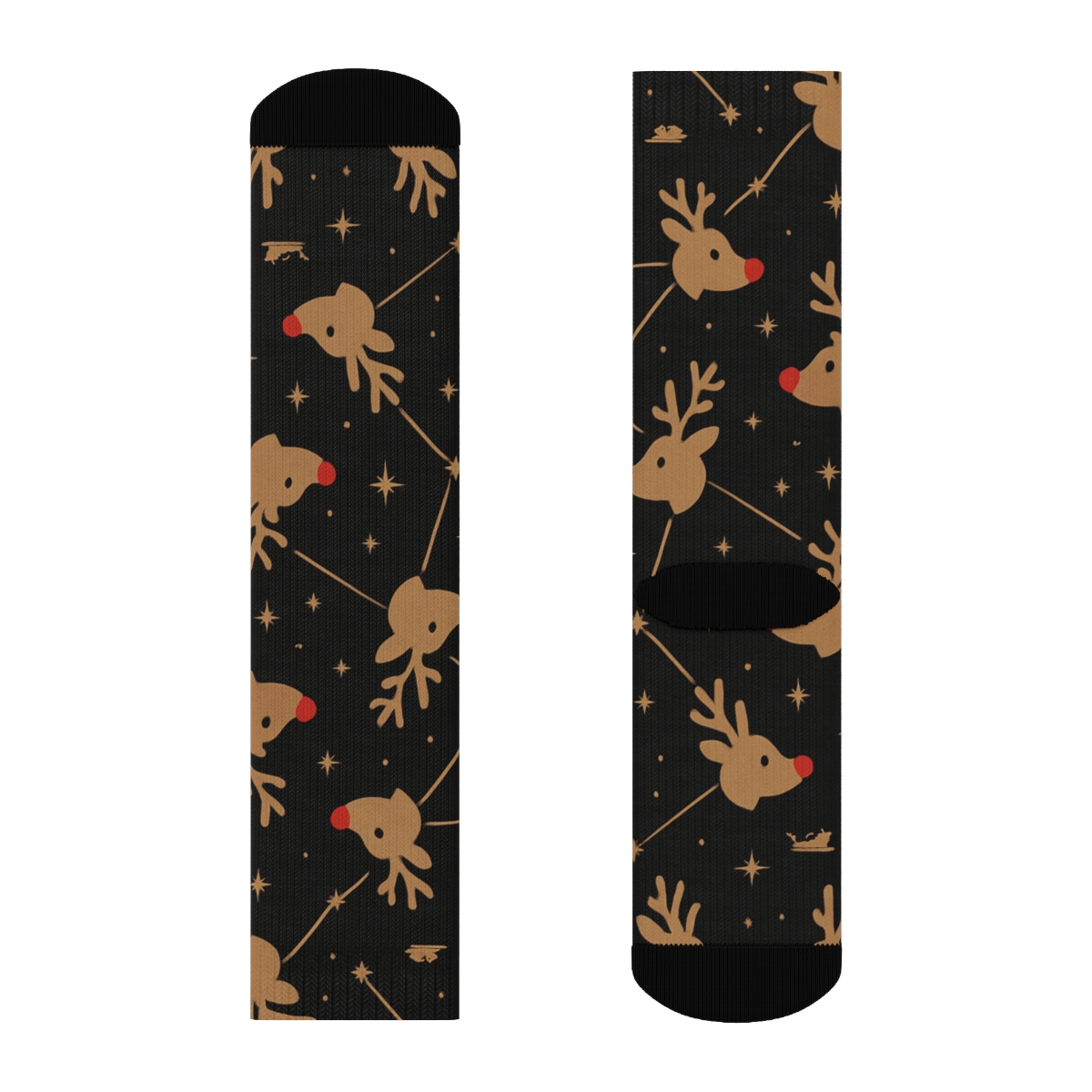 Crimson Nose Constellation Rudolph unique graphic crew socks