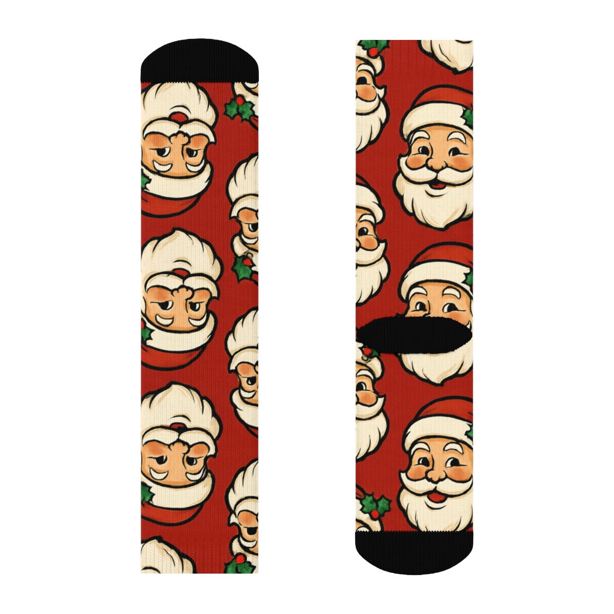 Crimson Santa Grid unique graphic crew socks