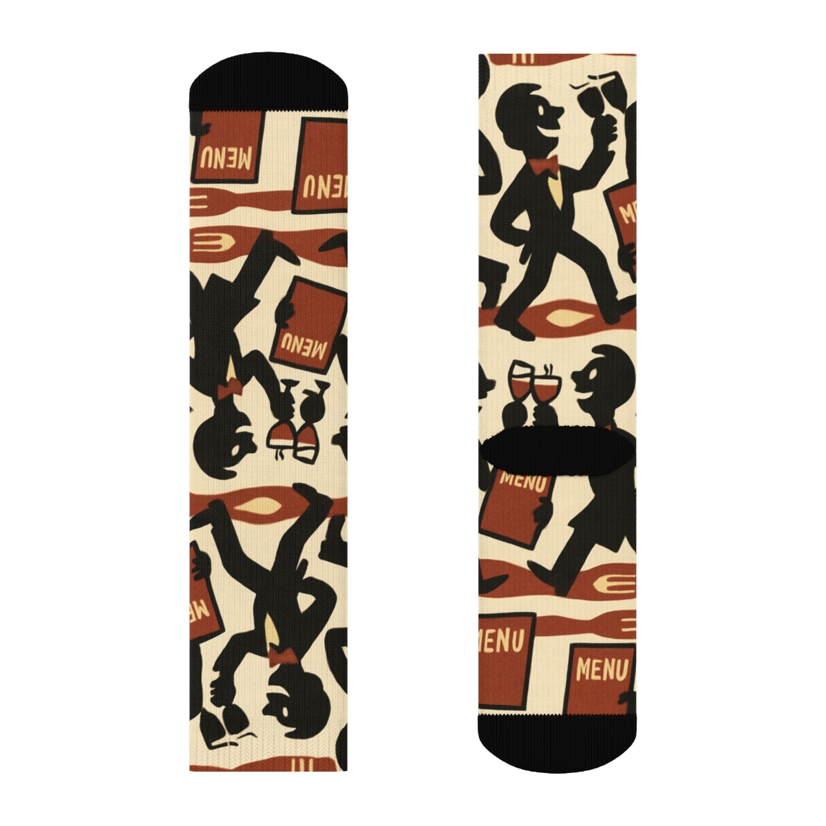 Crimson Service Grid With Waiter Silhouette Rhythm premium sports crew socks