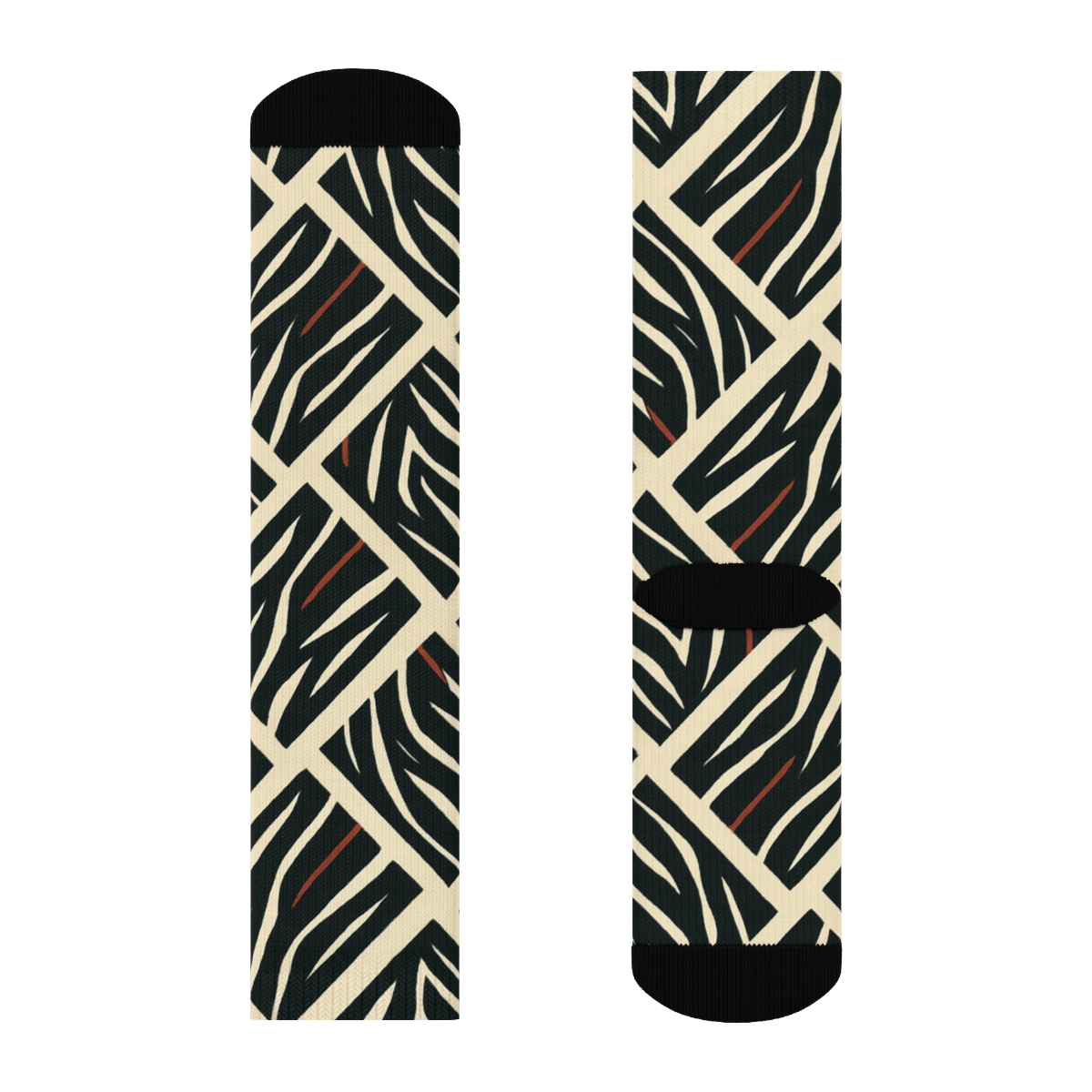 Crimson Stripe Fragment Chevron Tessellation personalized crew socks