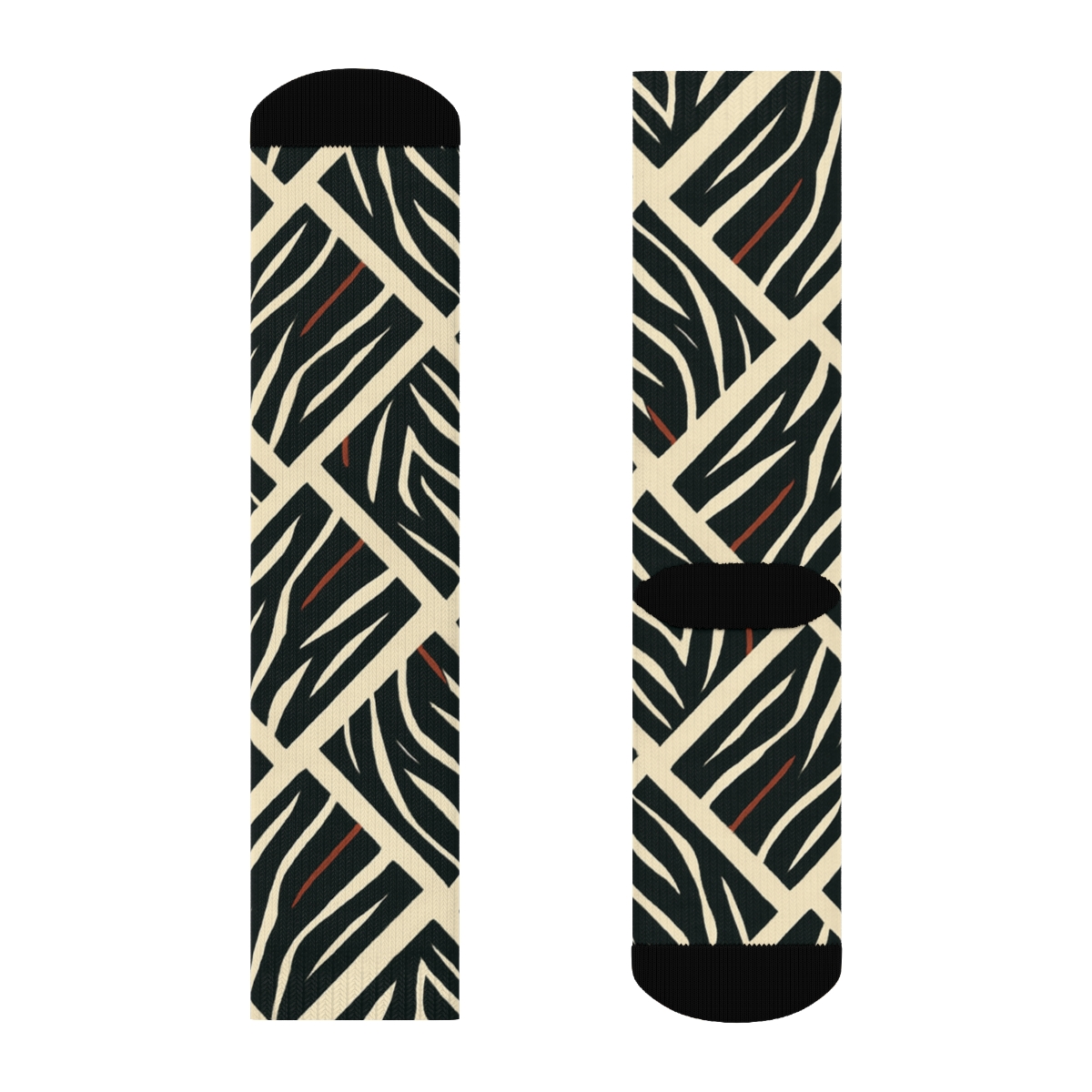 Crimson Stripe Fragment Chevron Tessellation personalized crew socks