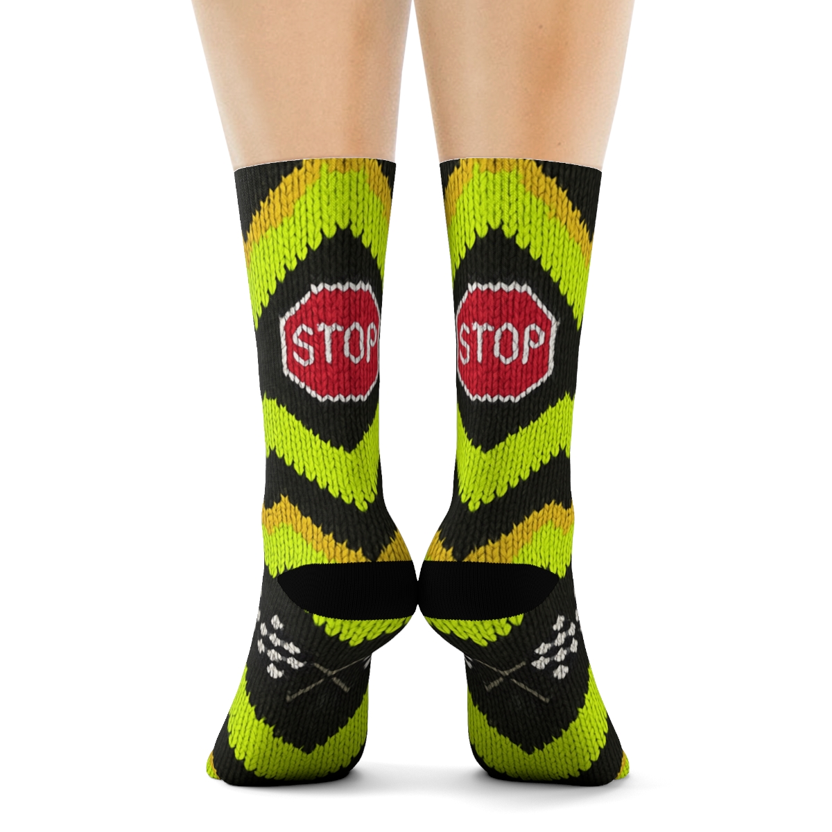 Crossing Guard Chevron Knit Illusion premium sports crew socks